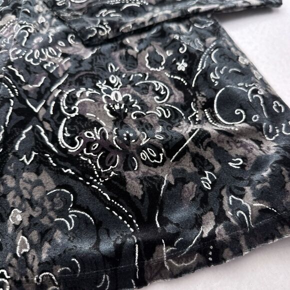 Elementz Top Womens Size XL Black Gray Burnout Velvet Built In Shirt Open Front - Picture 5 of 10